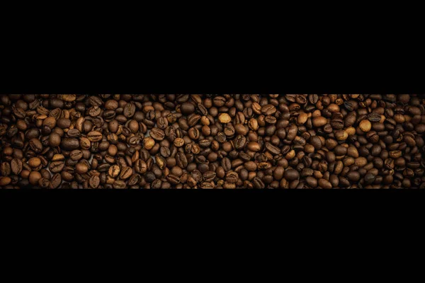 コーヒードリンクを調理するためのラインコーヒーダークコーヒーアラビカ 濃いコーヒー豆コーヒー豆と黒い線 — ストック写真
