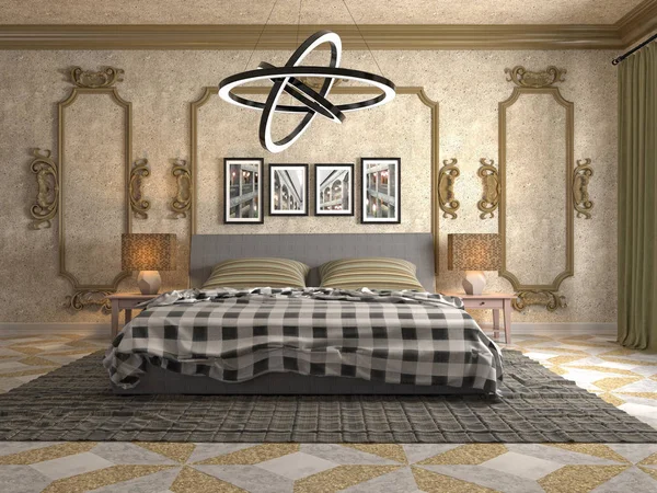 Bedroom interior. 3d illustration