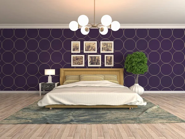 Bedroom interior. 3d illustration