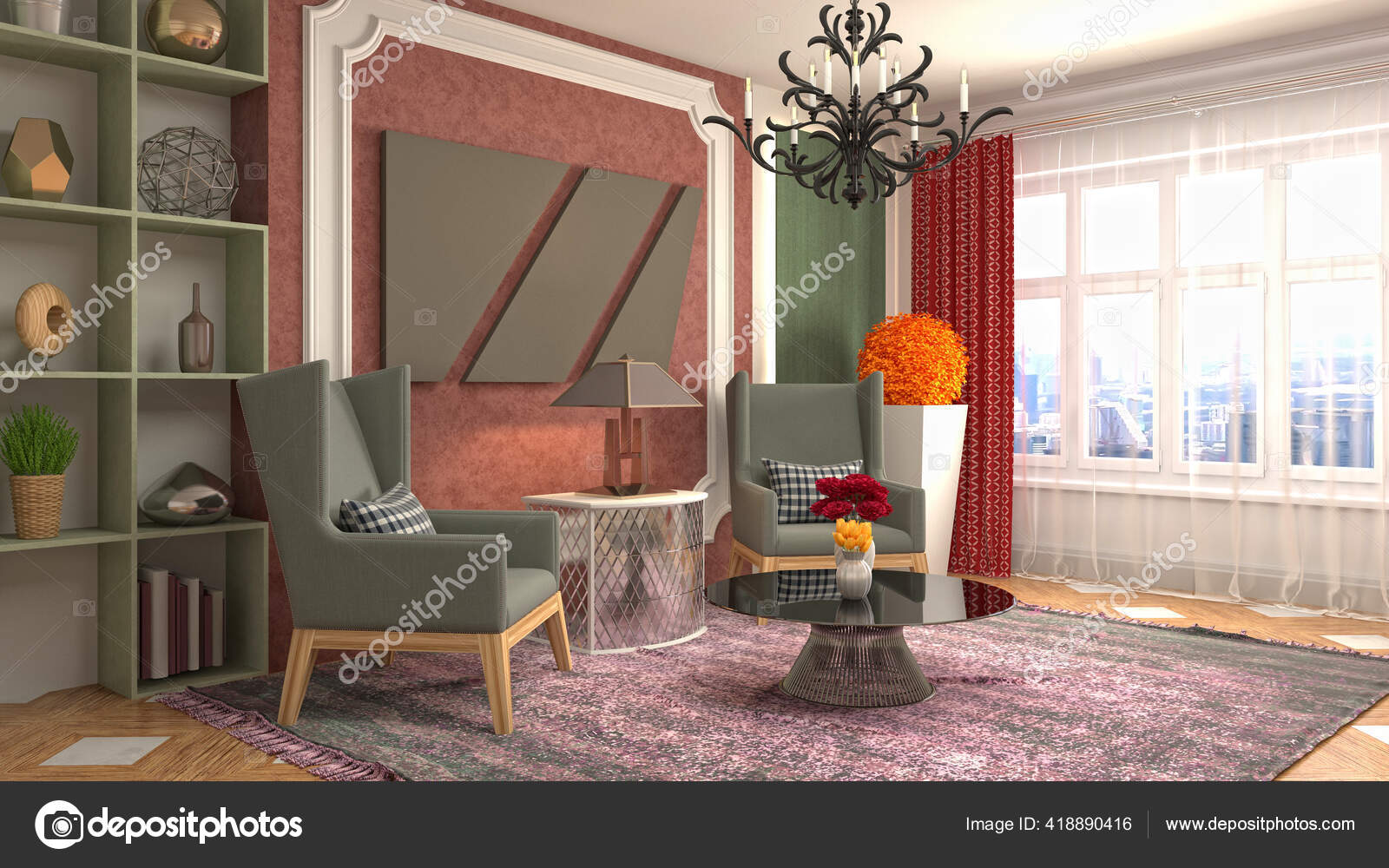 リビングルームのインテリア 3dイラスト ストック写真 C Stockernumber2 リビングルームのインテリア 3dイラスト ストック写真 C Stockernumber2