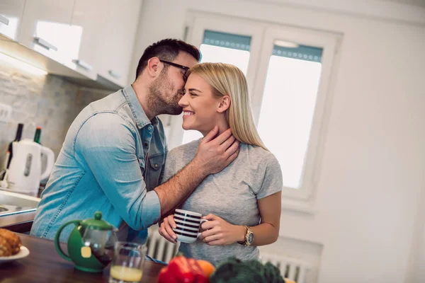 Couple Having Breakfast Morning — Stock Photo, Image