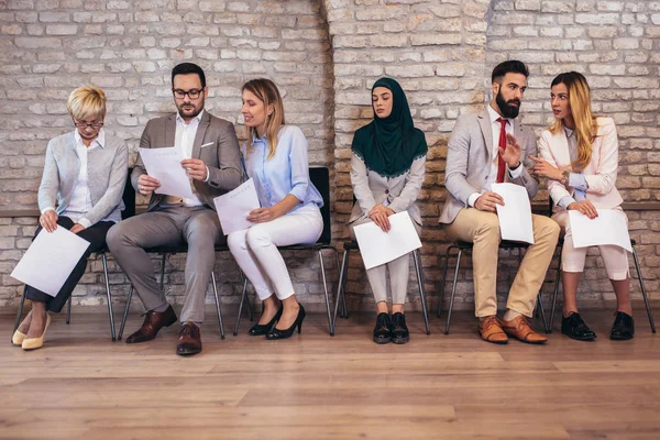 Candidatos Emprego Com Entrevista — Fotografia de Stock