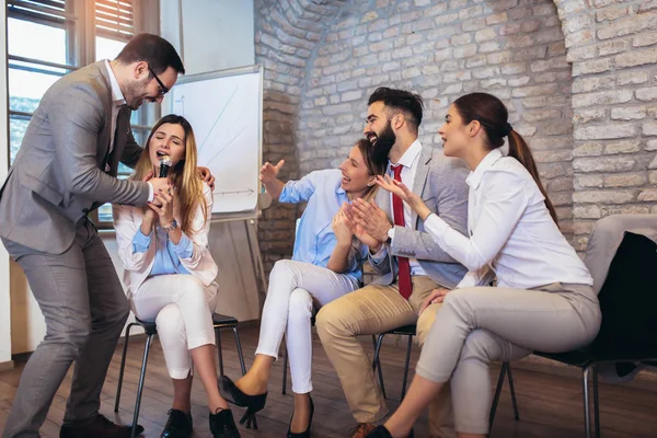 Business people making team training exercise during team buildi — Stock Photo, Image
