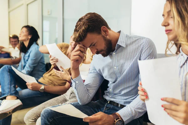 Stressful People Waiting Job Interview — Stock Photo, Image