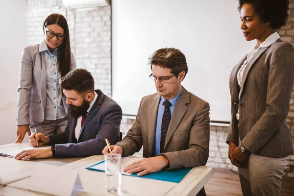 Contrato Comercial Acordo Foi Assinado Investimento — Fotografia de Stock