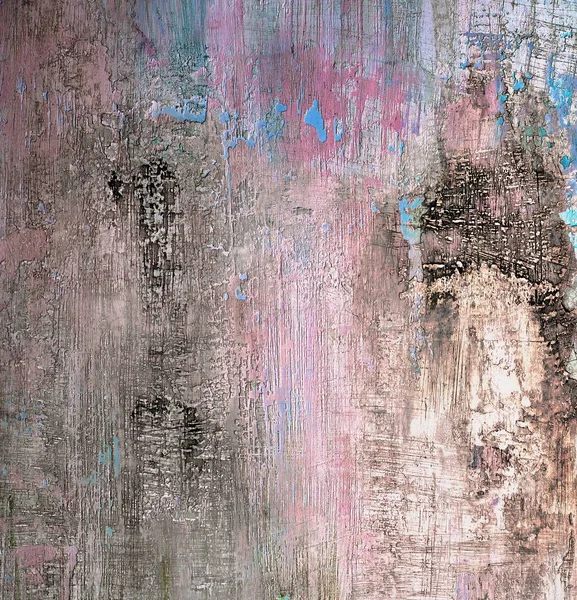 Marrone Beige Rosa Danneggiato Obsoleto Muro Cemento Sfondo Primo Piano — Foto Stock