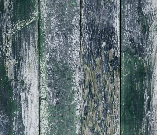 Background Green White Grey Old Cracked Wooden Board Closeup — Stock Photo, Image
