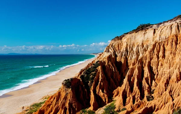 Spectacular View From Scale to Lookout Beach 0ver Atlantic Ocean Horizon Outdoors. Melides, Portugal