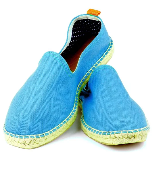 Espadrille sandalen blauw — Stockfoto