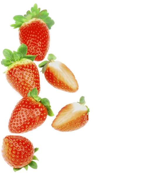 Erdbeeren hintereinander — Stockfoto