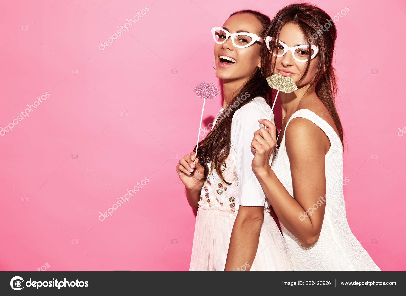 two surprised funny women