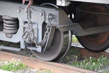 Demiryolu tren tekerlek yolda 