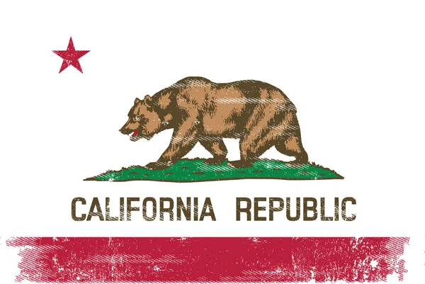 Kalifornia Zászlaja Grunge Textúra — Stock Vector