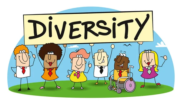 Different Ethnic People Office Diversity Essential Development Your Company — Stock Vector