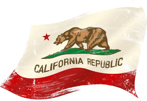 Drapeau grunge Californie — Image vectorielle