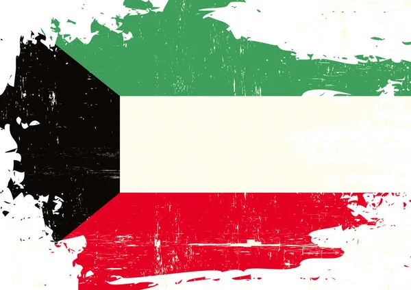 Una Bandera Grunge Kuwait Para — Archivo Imágenes Vectoriales