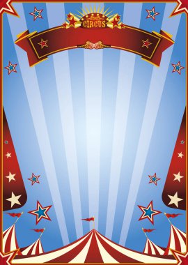  Mesajın için kurdeleli bir posterin mavi sirk arka planı. !