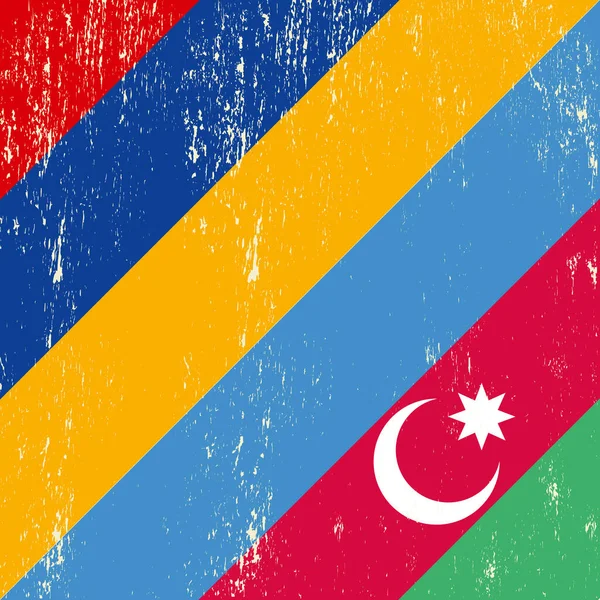 Esta Bandeira Representa Relação Entre Arménia Azerbaijan — Vetor de Stock