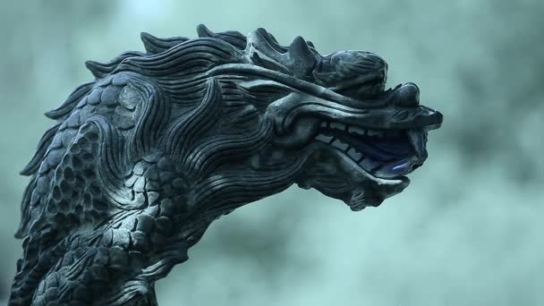 ドラゴンの大理石の彫刻の映像 — ストック動画