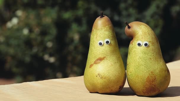 Pears Fruits Summer Garden — Stock Video