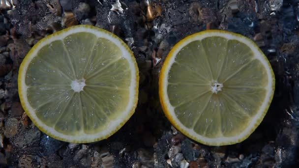 Fresh Lemon Water Drops — Stock Video