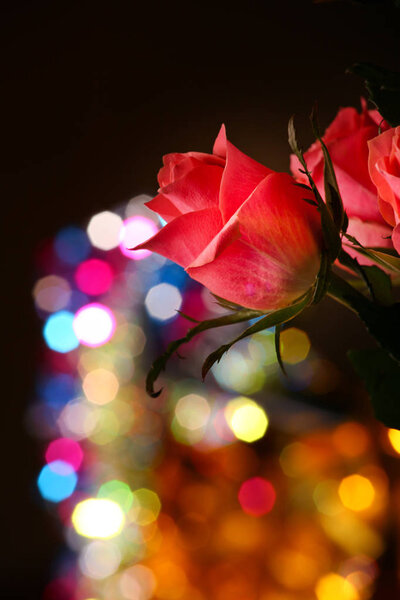 Красное розовое золото боке
