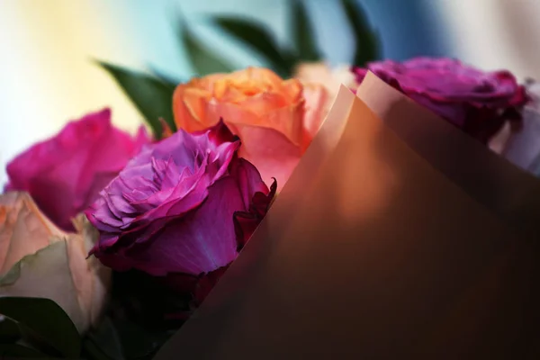 Messaggio Della Finestra Del Bouquet Rosa — Foto Stock