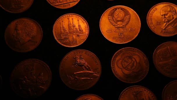 古いロシアの硬貨映像 — ストック動画