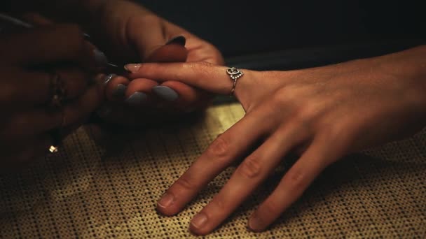 Imagens Salão Mãos Manicure — Vídeo de Stock