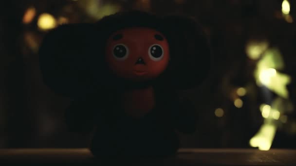 Cheburashka 羊毛玩具镜头 — 图库视频影像