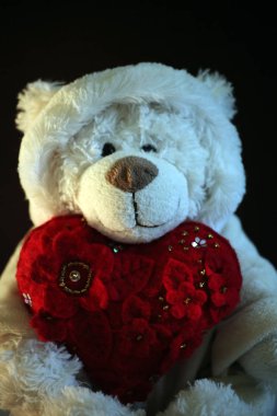 Yün ayı kırmızı kalp