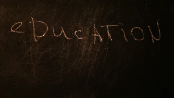 Educação Quadro Negro Texto — Vídeo de Stock