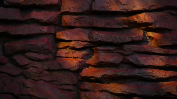 Червоний Блок Стіни Дерево Тінь Кадри — стокове відео