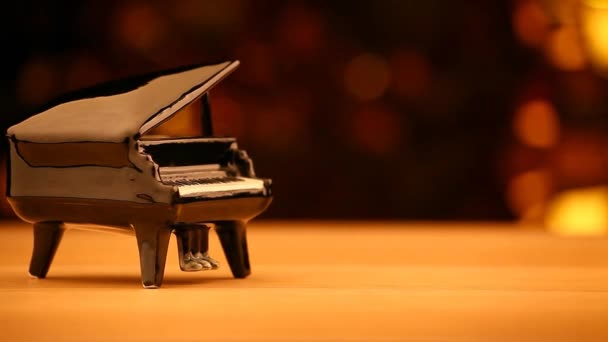 Piano Noir Bokeh Séquences — Video
