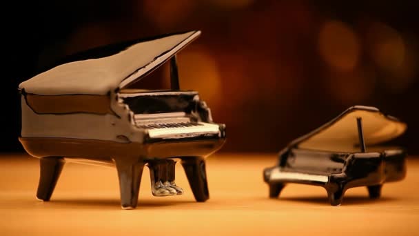 Preto Piano Ouro Bokeh Imagens — Vídeo de Stock