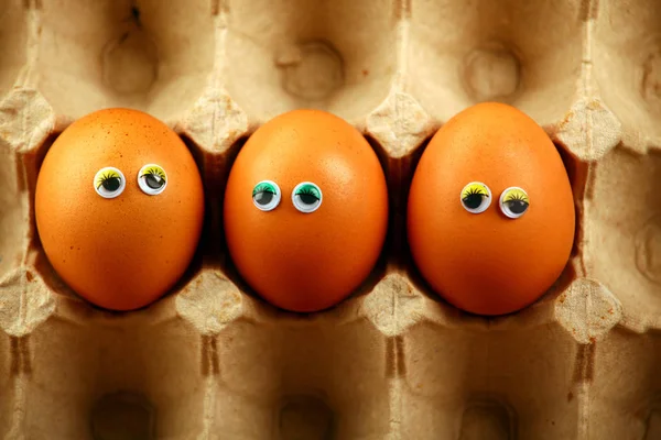 Eggs Eyes Paper Box — Stock Photo, Image