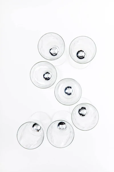 Порожні Скляні Номери Шампанського — стокове фото