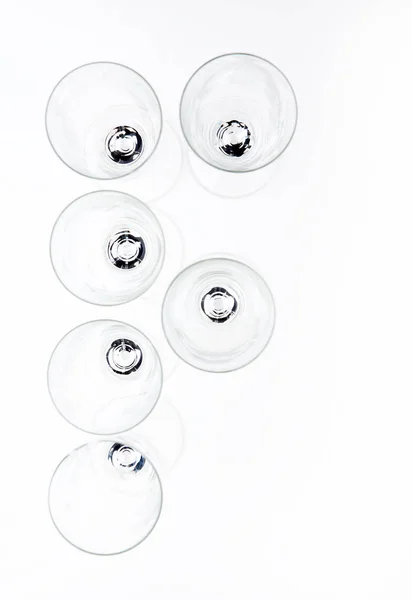 Alphabet Verre Champagne Vide Fond Blanc — Photo