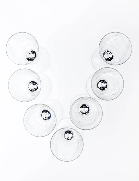 Alphabet Verre Champagne Vide Fond Blanc — Photo