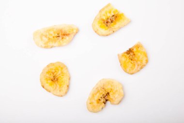 kurutulmuş muz beyaz arka plan kimse 