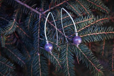 köknar ağacı gümüş Quart küpe Doğa Sonbahar taş 