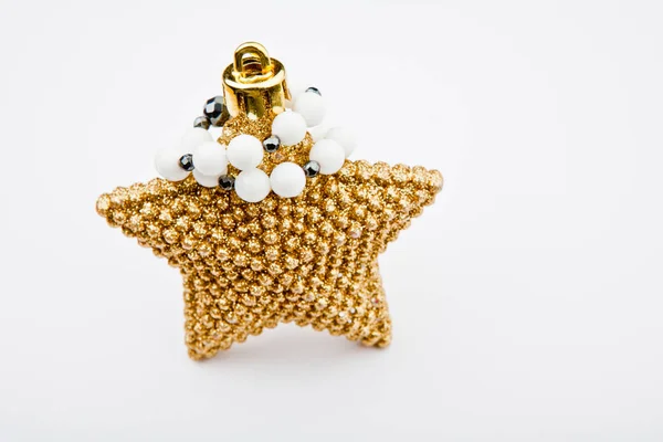 Silver Bracelet White Agate Stone Toy Gold Star White Background — Stock Photo, Image