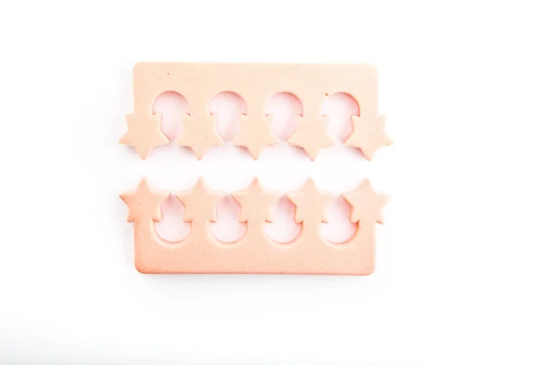 Pink Pedicure Accessories Stars Symbol White Background Nobody — Stock Photo, Image