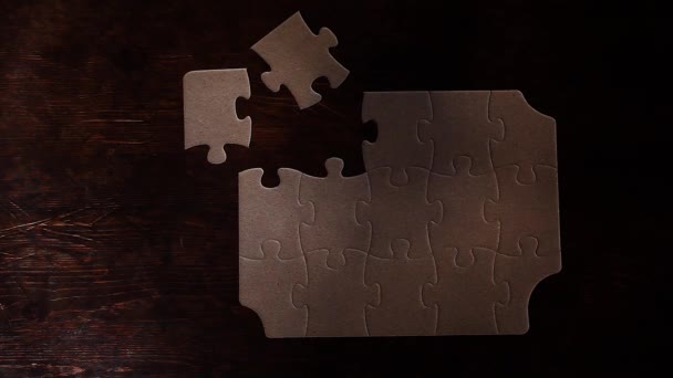 Papel Puzzle Tabela Footage — Vídeo de Stock