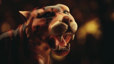 Altın bokeh hd ayak Tiger Şekil