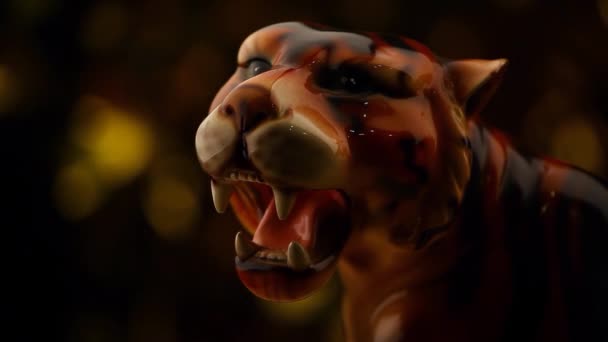 Tigre Figura Bokeh Ouro Imagens — Vídeo de Stock