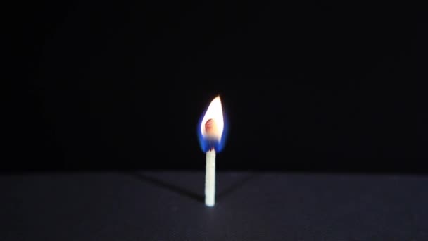 Ξύλινα Σπίρτα Φωτιά Φλόγα Σκούρο Φόντο Βίντεο — Αρχείο Βίντεο