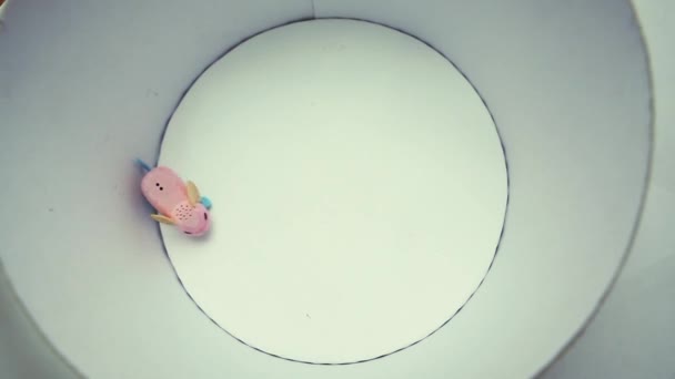Caixa Papel Rosa Robô Mouse Estúdio 2018 Dezembro — Vídeo de Stock