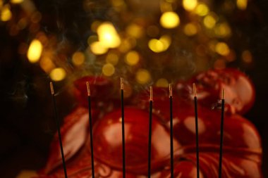 Buda ahşap şekil aroma altın bokeh sopa 