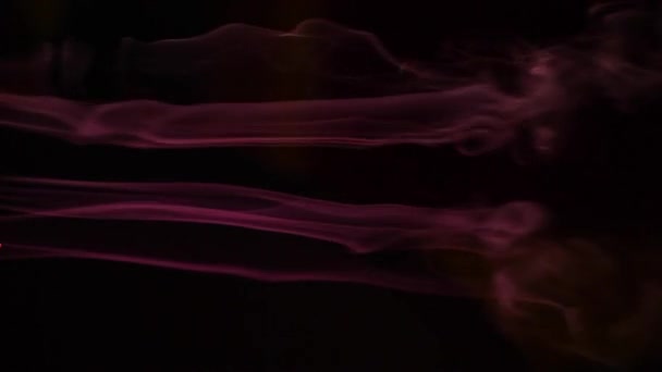 Roxo Fumaça Aroma Varas Escuro Fundo Imagens — Vídeo de Stock
